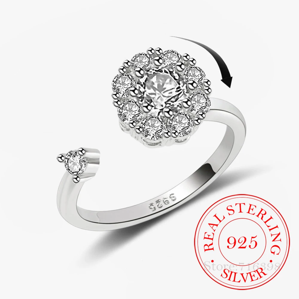 

Женское кольцо из серебра 925 пробы, с круглым Цирконом