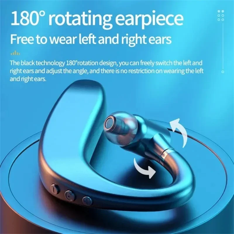 Фото Беспроводная Bluetooth-гарнитура с одной заглушкой, долговечные деловые наушники с левым и правым ушами, Универсальные наушники для мобильных телефонов №4