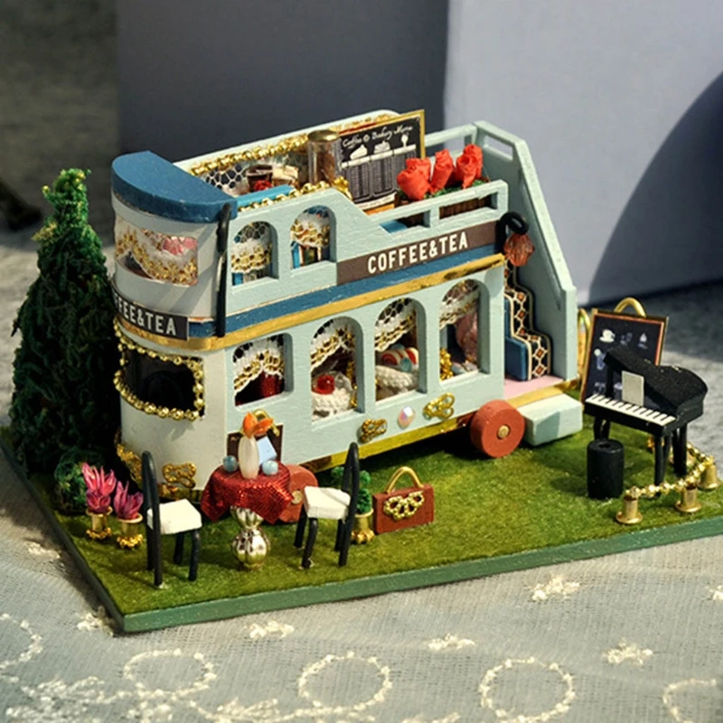 

DIY Dollhouse Kit with Lights Creative Room Mini Doll House Accessories with Furniture for Kids Teens Adults