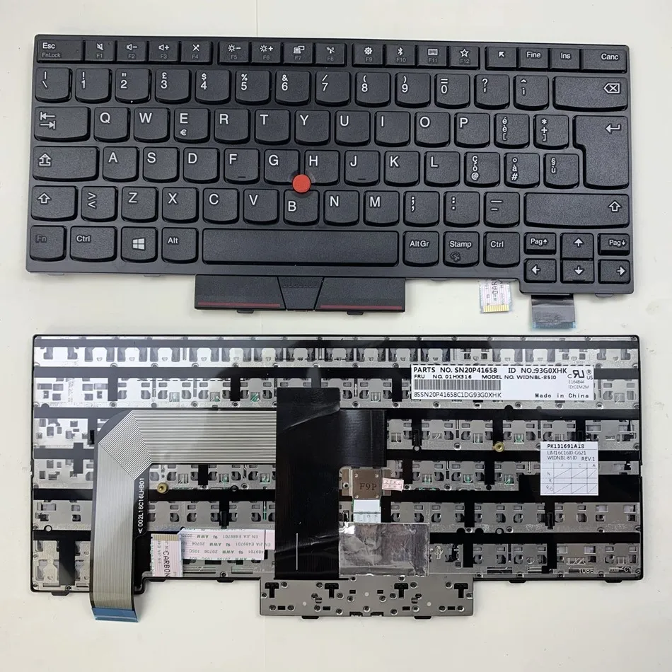 

Italian Laptop Keyboard for Lenovo Thinkpad T470 T480 A475 A485 FRU 01HX316 MODEL WIDBL-85I0 No-Backlit IT Layout