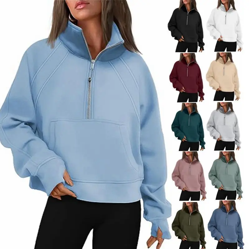 

Women'S Solid Color Hoodies Coat Loose Hooded Jackets Y2k Harajuku Zip Up Cardigan Casual Long Sleeve Sweatshirt Autumn Winter