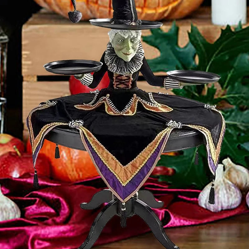 

1 Piece Halloween Witch Snack Bowl Stand Festival Party Cupcake Plates Black Resin For Party Feast