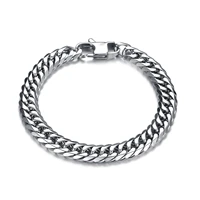 hot european and american personality easy to match thick chain jewelry hip hop cuban chain titanium steel mens bracelet