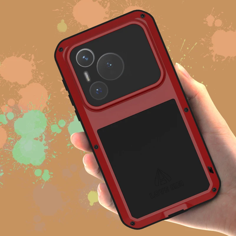 Чехол для телефона Love Mei Huawei Pura 70 Ultra P60 Pro P50 металлический силиконовый защитный