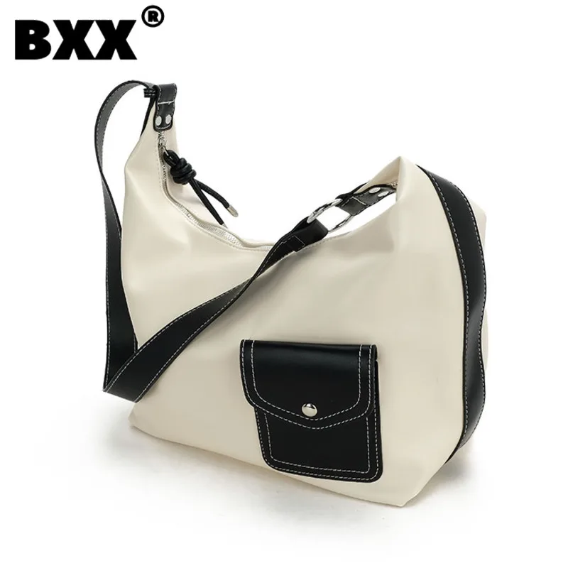 

[BXX] Casual Shoulder Bag Women's Fashion Solid Color Zipper Crossbody Bag Simple Soft Surface Square Tote Bag 2023 New 8CY241