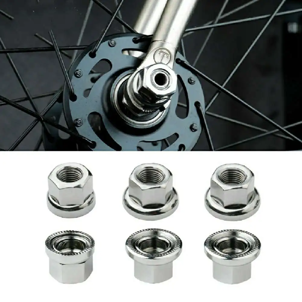 

MTB Hub Nut 9mm/8mm M9 M10 Rear Axle Nut Flange Front/Rear Wheel Screw Anti-skid Fixed Gear Nut Screw Bolt Bicycle Accessories