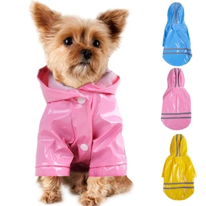 Summer Outdoor Puppy Pet Rain Coat S-XL Hoody Waterproof Jackets PU Raincoat for Dogs Cats Apparel C