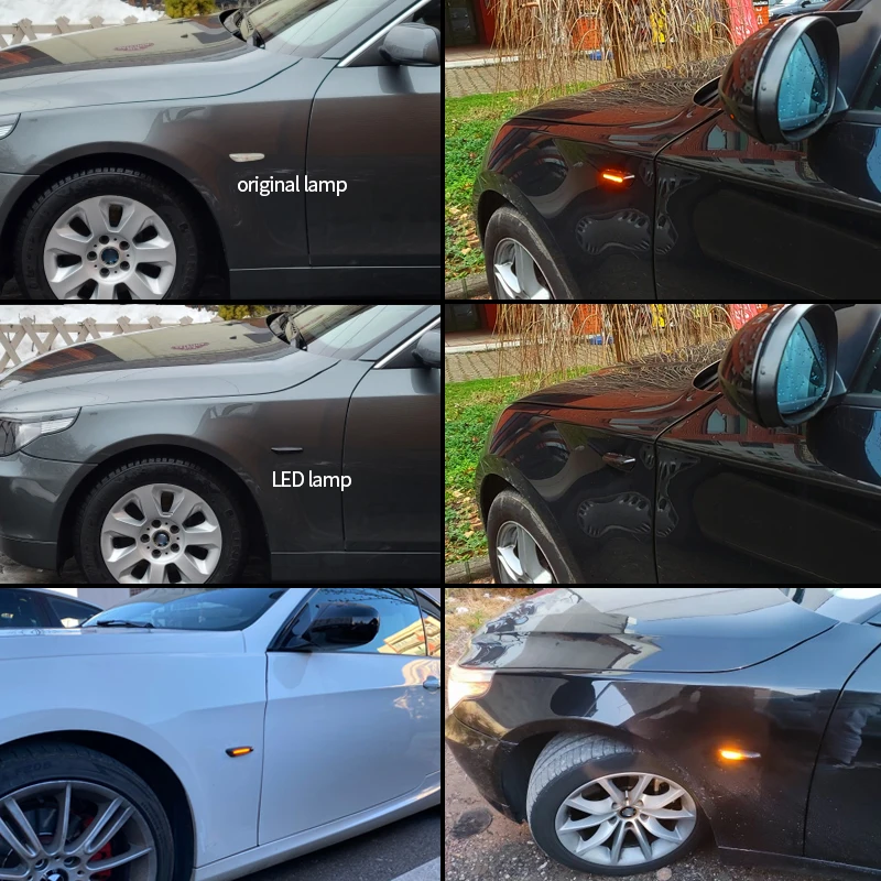 Фото 2 шт. для BMW светодиодный динамический боковой указатель поворота светильник следовательный указатель поворота для светильник 90 E91 E92 E93 E60 E87 E82 E46 без ошибок №3