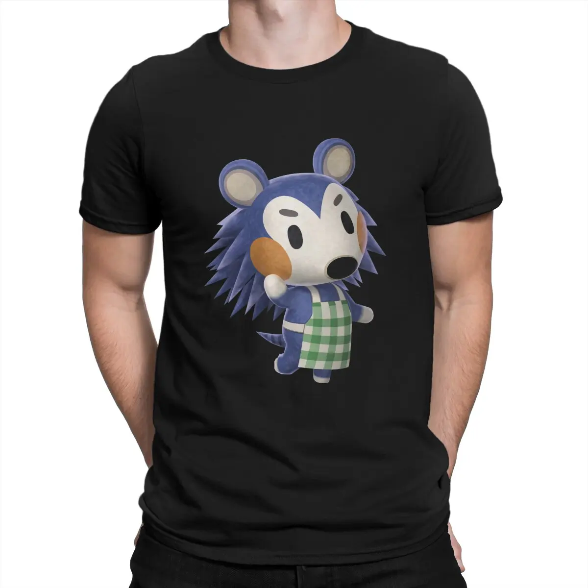 

Funny The Hedgehog T-Shirts for Men O Neck Pure Cotton T Shirt Animal Crossing Virtual Game Life Short Sleeve Tees Original Tops