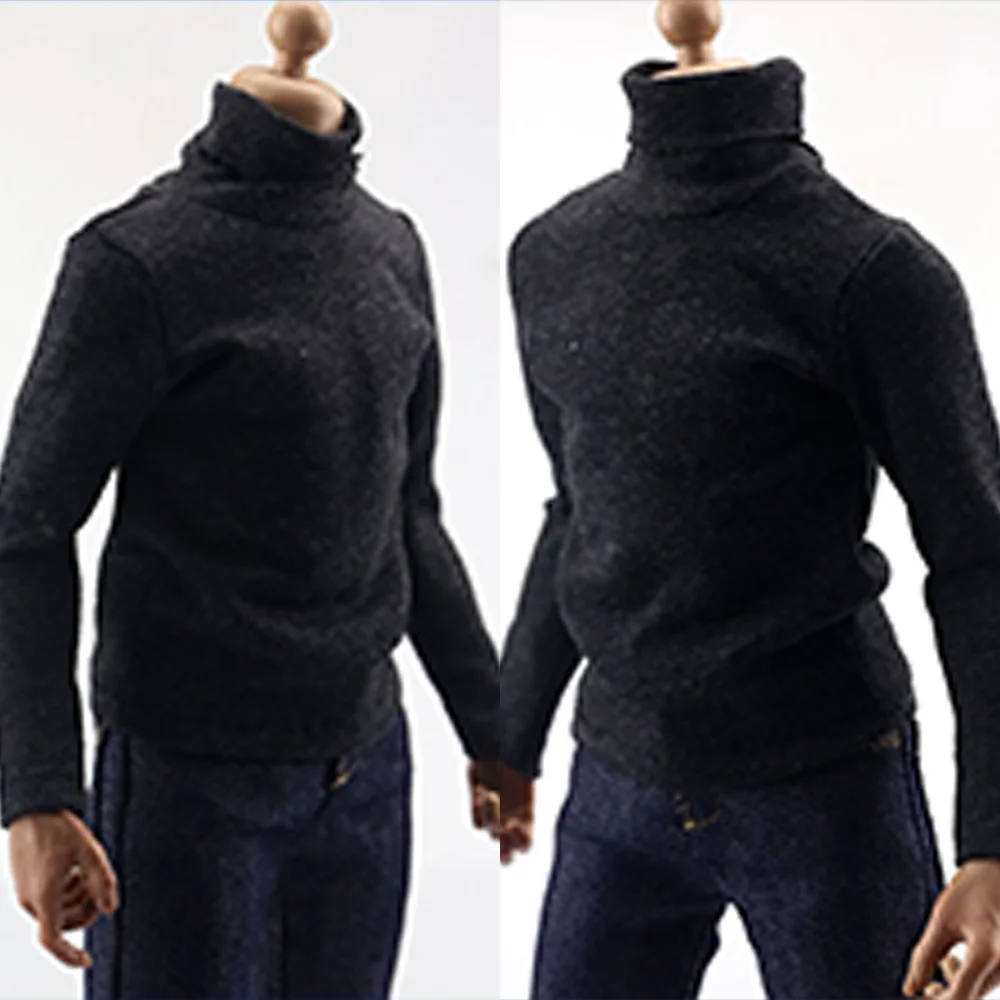 

Мужская модель солдата в масштабе 1/6, аксессуар, Однотонная футболка с длинным рукавом, эластичный облегающий свитер с высоким воротом, подходит для экшн-фигурки 12 дюймов