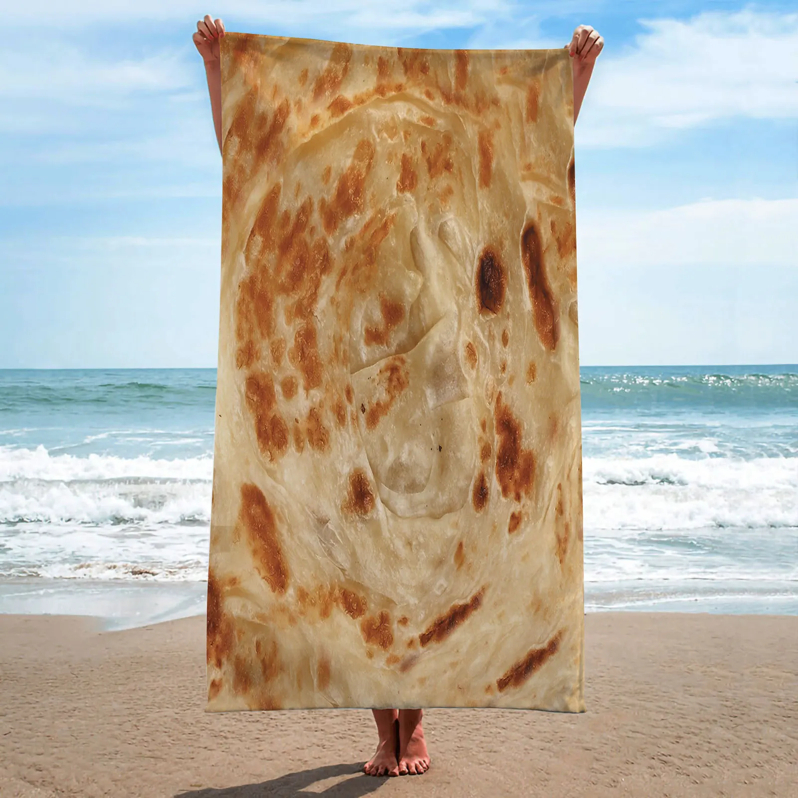 

Пляжное полотенце, мексиканское Burrito, тема еды, банное полотенце, одеяло, абсорбирующее, быстросохнущее, без песка, полотенца для бассейна, для мальчиков и девочек