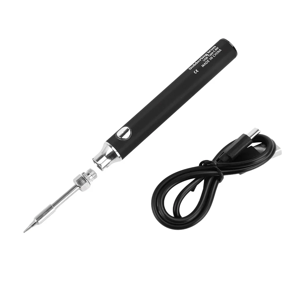 

USB-паяльник постоянного тока 5 В 2 А, интерфейс TYPE-C, подключаемая модель с тремя уровнями регулировки температуры, небольшой мини-паяльник