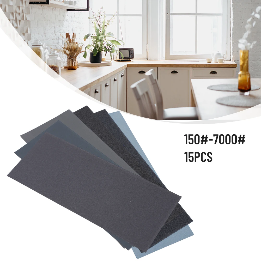 

15PCS 57*140mm Wet And Dry Sand Paper Polishing Waterproof And Oil-resistant 150-7000 Grit 1PCS/Each