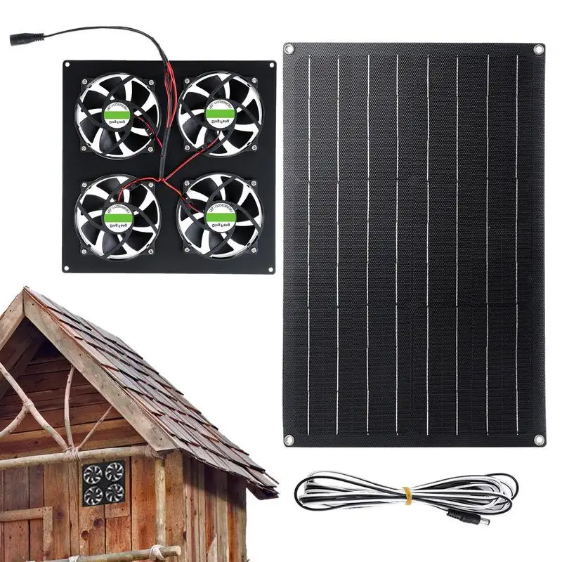 

Solar Panel Exhaust Fan Stable Flow Portable Solar Powered Fan Solar Exhaust Ventilation Fan For Greenhouse Chicken Coops Shed