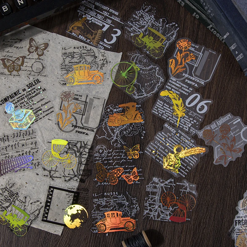 

Journaling 20pcs/pack PET collage notes stickers Butterfly vintage floralstationery Decoration aesthetic Journal scrapbooking