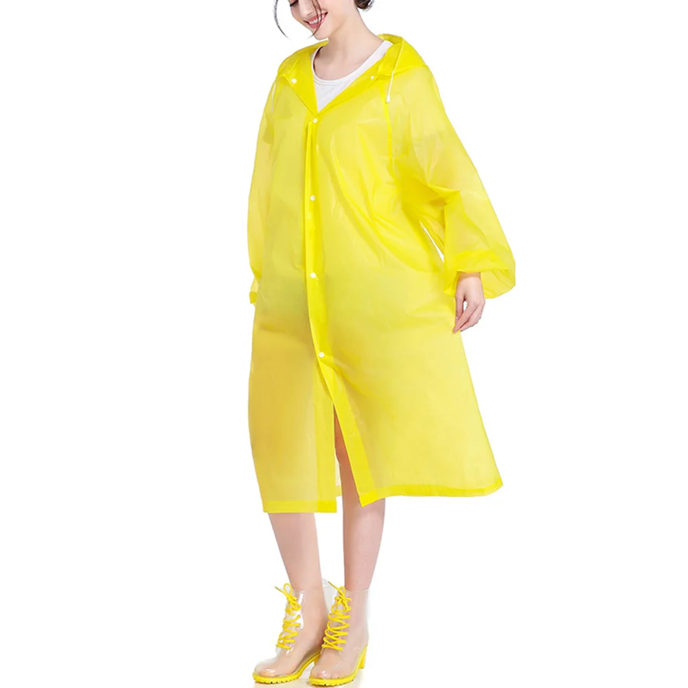 

5pcs Adult Reusable Raincoat Fashion Elastic Sleeves Poncho Outdoor Waterproof Raincoat Hooded Long Rainwear for Climbing