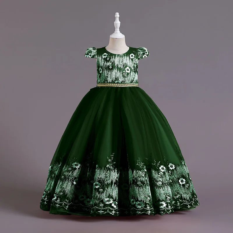 

2022 New Christmas Vestido Kids Evening Dresses For Girls Host Performance Costume Princess Dress Children Party Dress 4-10 Year