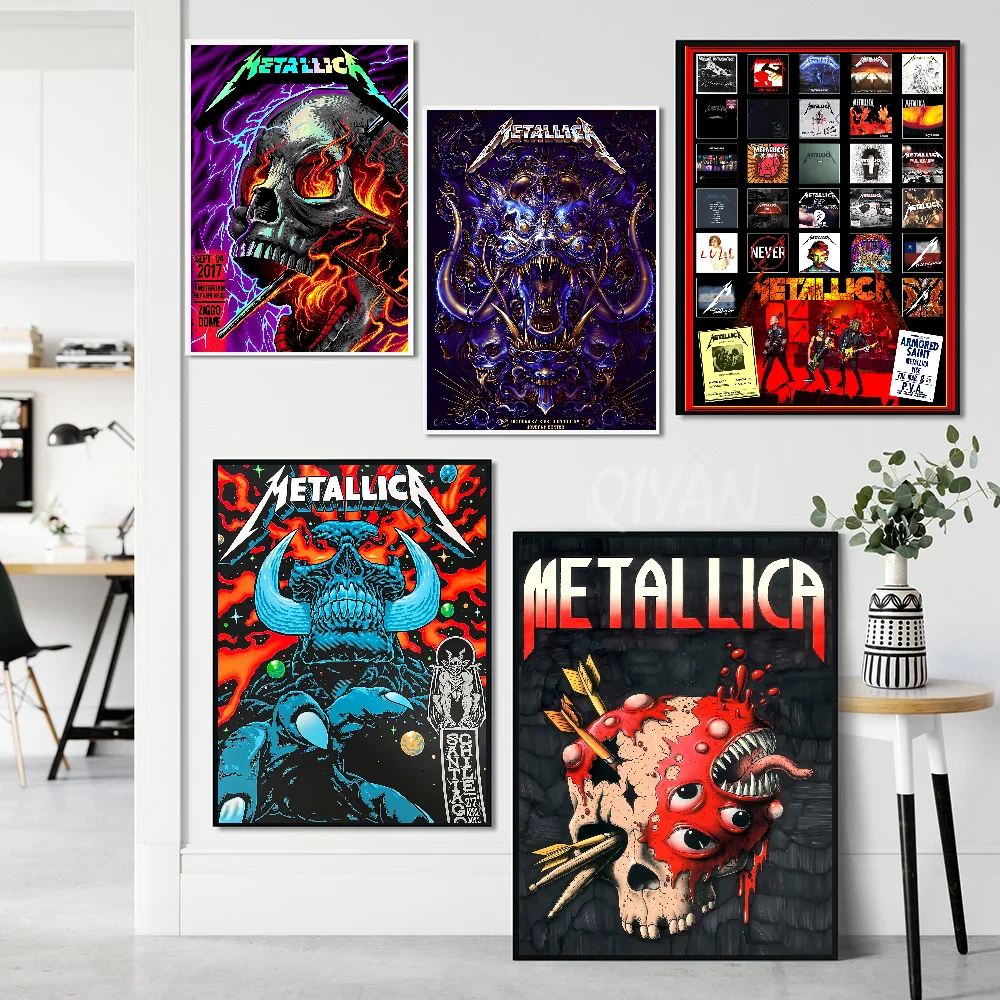 Band M-METALLICA Poster Stickers Art Wall Murals Decor Game Room Gifts HD Painting