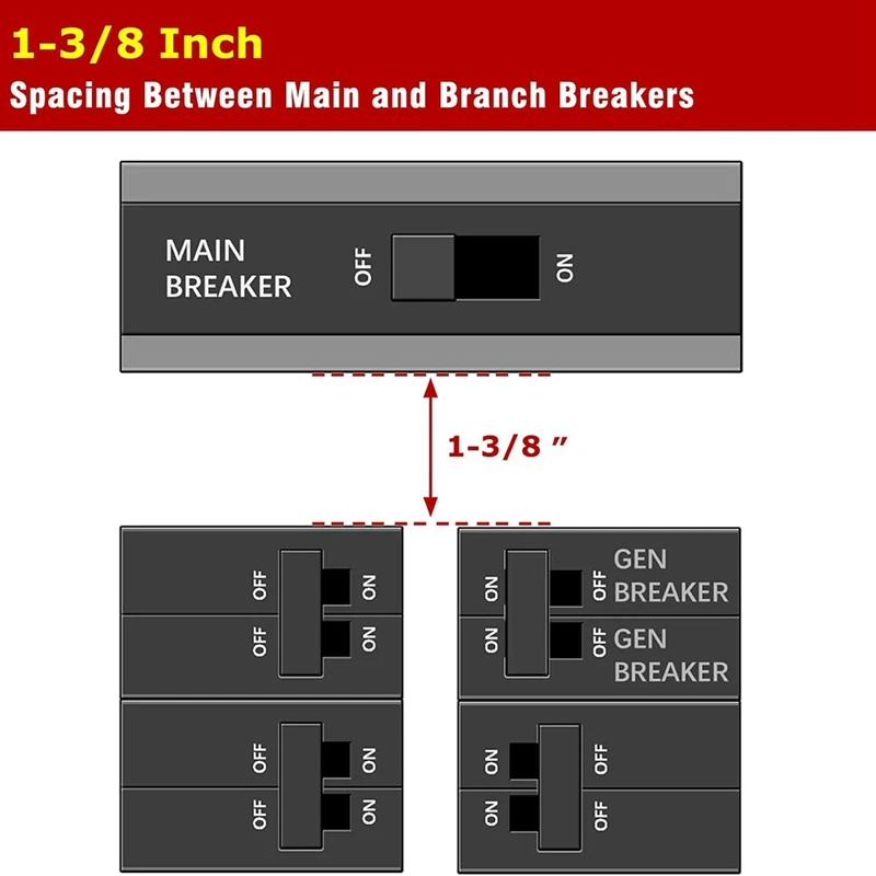 Семейный генератор для панелей D QO или Homeline 150 200 A. 1-3/8 дюймов Расстояние между