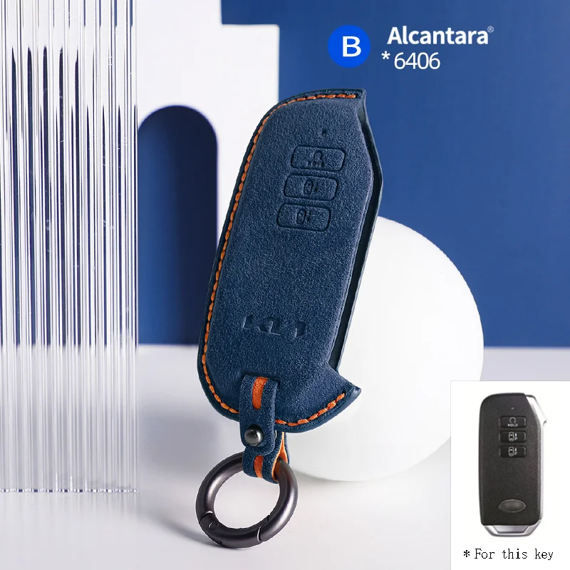 

Car Key Case Cover Holder Key Shell Buckle Alcantara For Kia 2023 Niro Hybrid 2022 Sportage 2021 K5 Sorento MQ4 Ev6 Seltos