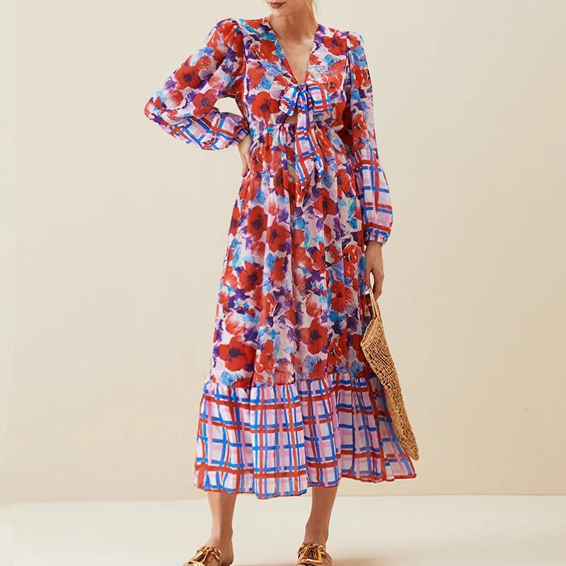 Слитный купальник FLAXMAKER с открытой спиной принтом и накидкой женская пляжная