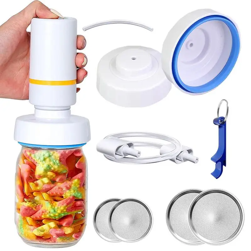 

Vacuum Sealer Handheld Electric Jar Seal Pump Kit for Canning Food Vacuum Saver Machine Vacuum Seal Containers for Wide Mouth
