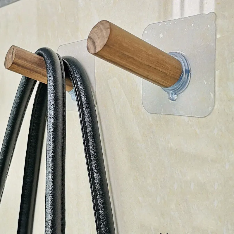 

Деревянный крючок для наклеивания, настенная вешалка для одежды, вешалка для сумок и ключей, держатель предметов, кухонные приспособления, ...