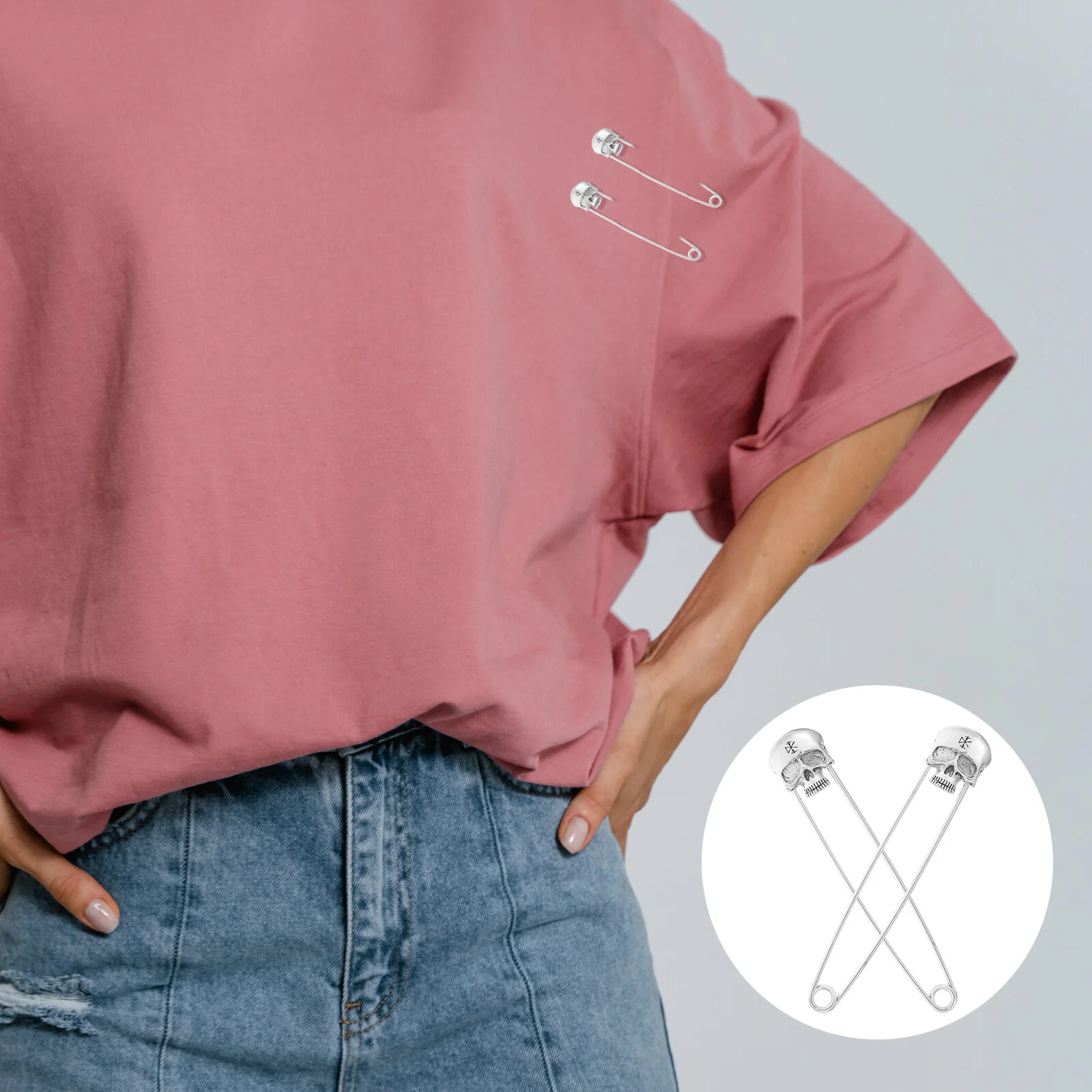 

2 PCS Party Emblem Sweater Scarf Decorative Pin Charm Safety Clothes Alloy Backpack Brooch