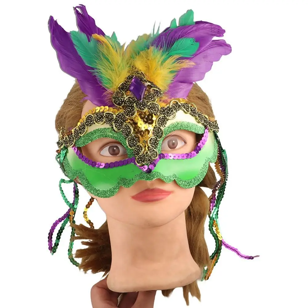 Принцесса вечерние принадлежности маска с павлиньим пером выдалбливают макияж