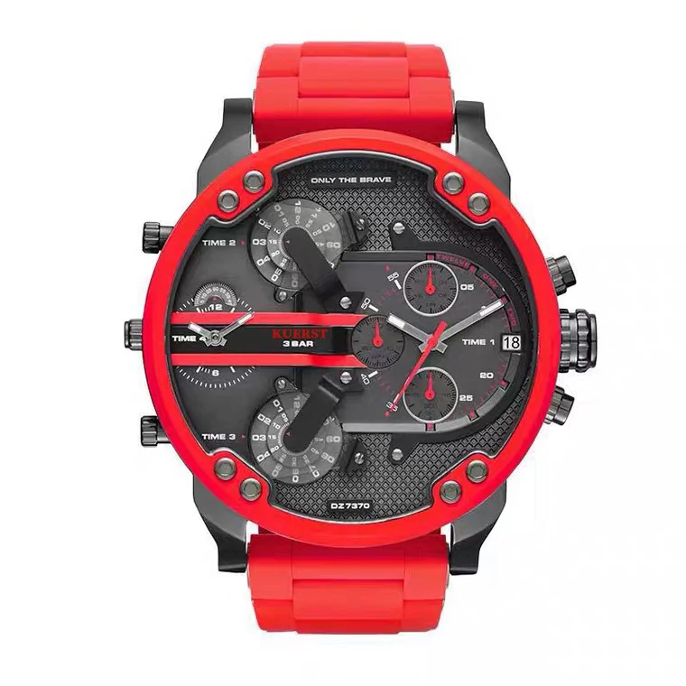 

Men Sport Watches Red Watch Chronoscope Watch Multi Dials Quality Gel Band Designer Wristwatch