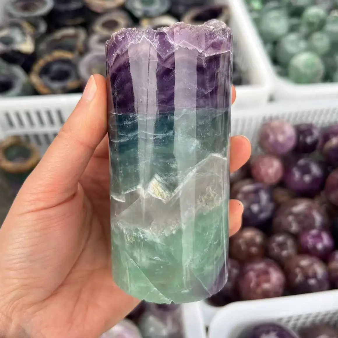 

Натуральный кристалл, держатель ручки, форма вазы, цветной минеральный кварц, драгоценный камень для домашнего декора, восстанавливающий к...