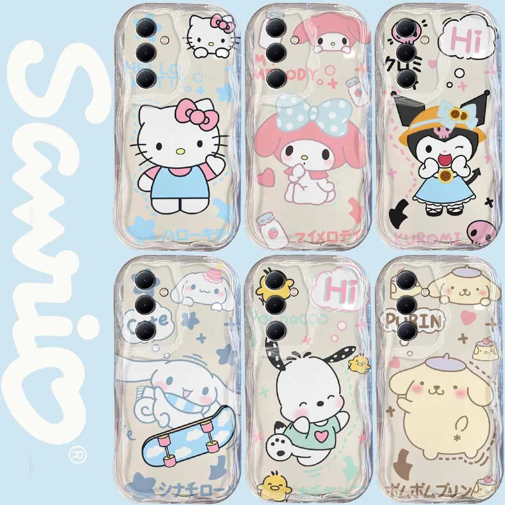 Sanrio Kuromi Cinnamoroll 3D волна для OPPO Reno 11 F 8 T 7 Z 6 5 4 Pro F23 F11 F9 4G чехол телефона Мягкая