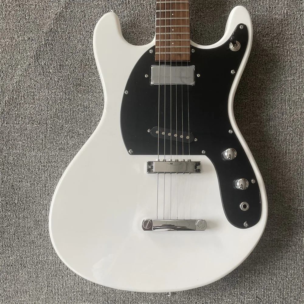 

In stock Ventures Johnny Ramone Mosrite Mark II White Electric Guitar Tune-A-Matic & Stop Tailpiece, Mini Humbucker Neck Pickup