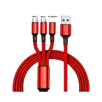 3 in 1 micro usb type c charger cable multi usb port multiple usb charging cord usbc mobile phone wire for iosandroidtype c