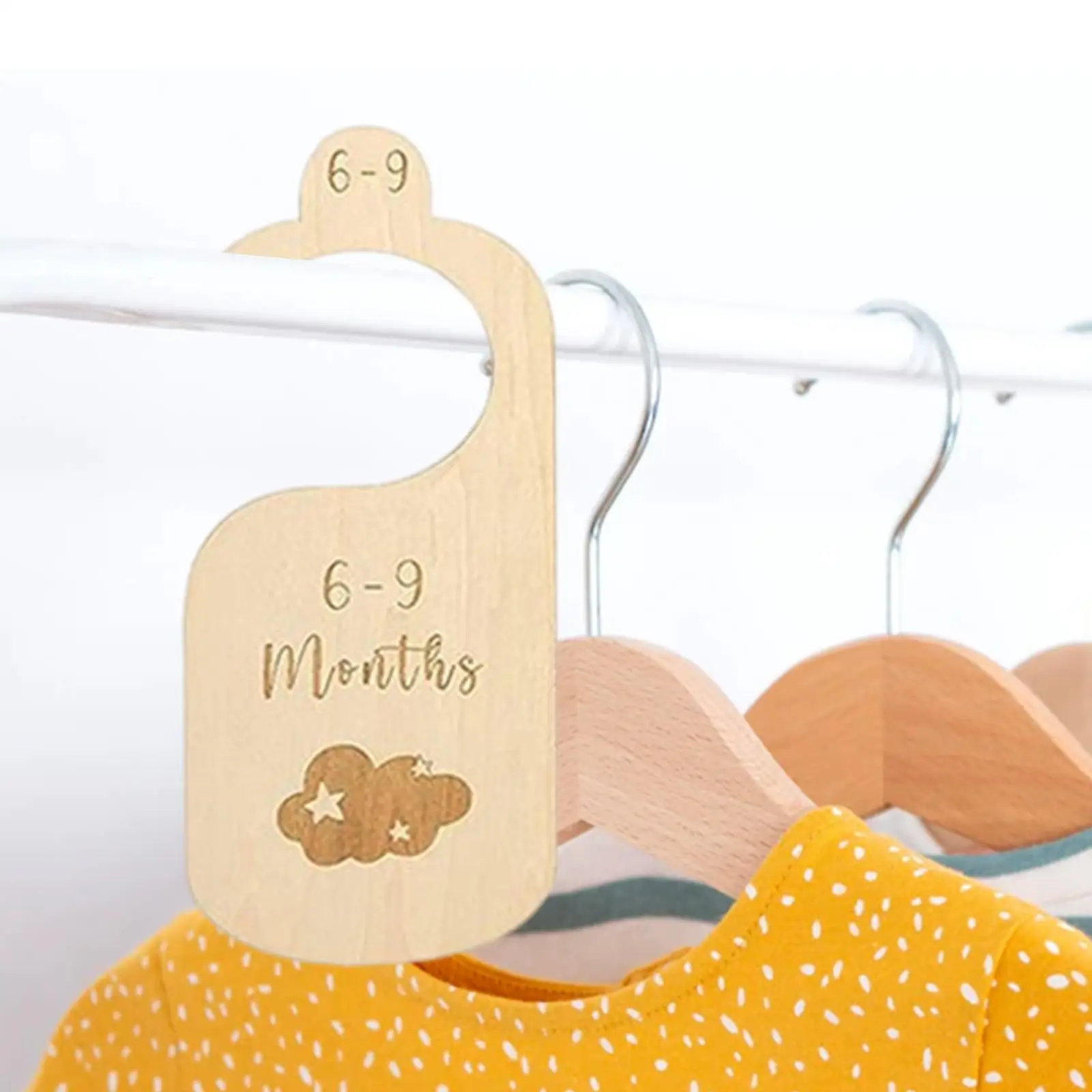 

7x Baby Closet Dividers Nursery Clothes Organizers Infant Wardrobe Divider Label Hanging Clothes Dividers New Mom Gift