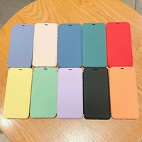 candy colors liquid silicone with fleece phone case for huawei mate30 pro 5g mate 40pro mate40e flip card holster cover
