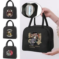 portable lunch bag samurai print insulated canvas cooler bag thermal food picnic lunch bag for women girl kids children handbag