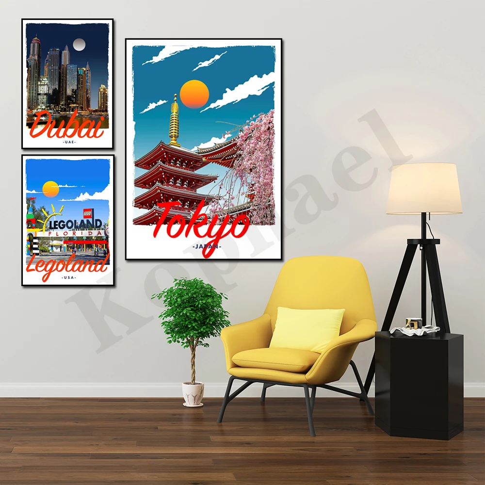 Дубай Флорида клавиши Япония Токио Осака Киотский. Городской пейзаж для