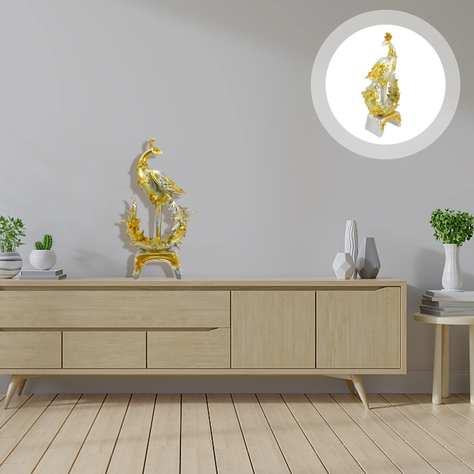 

Retro Decor Phoenix Ornament Resin Desktop Adornment Model Statue Home Landscape Decorations Ornaments