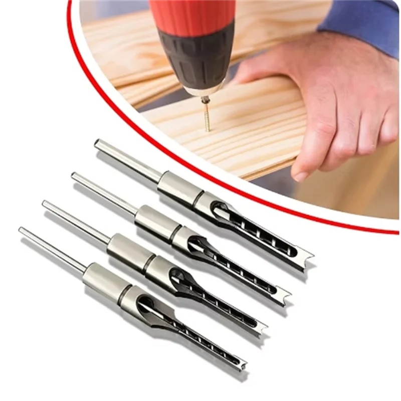 4 шт. сверла с квадратными отверстиями HSS спиральные долбежное долото для шнека