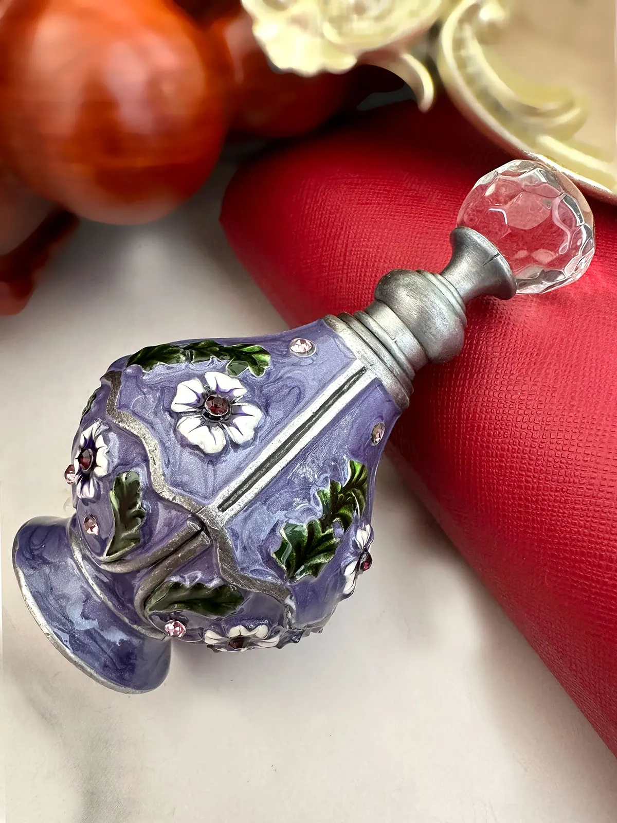 Пустой Фиолетовый цветок Винтажный флакон для парфюма контейнер Роза рельефный