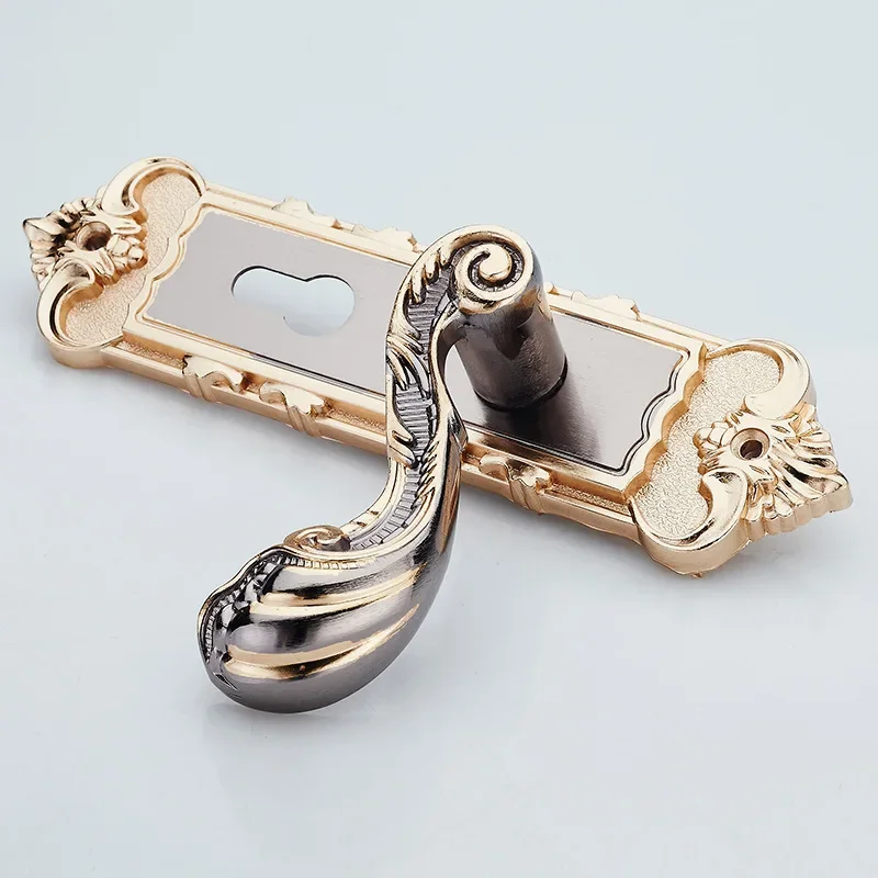 Европейский ретро алюминиевый серебристо-белый крытый дверной замок для спальни