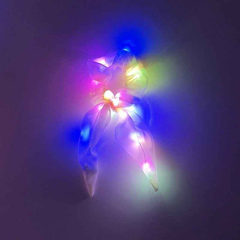 

LED Elastic Hair Scrunchies for Kids Braids Luminous Elastic Hair Rope Daily Wear Hair Accessories for Toddler Drop Shipping