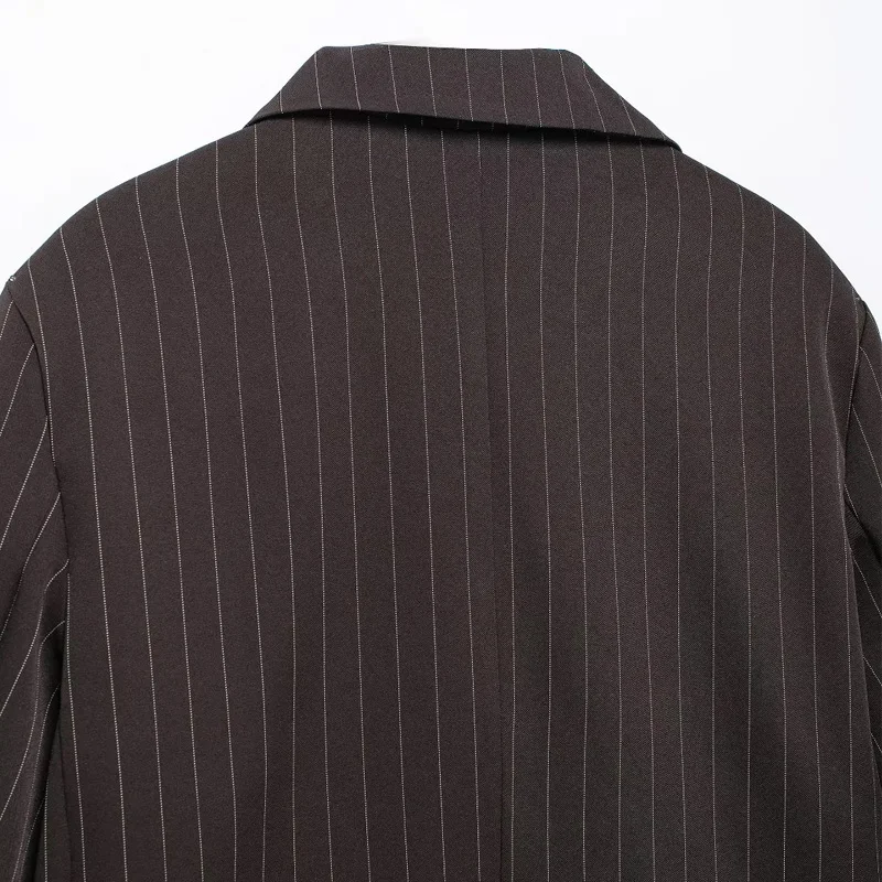 TRAF полосатый пиджак 2024 женский осенне-зимний элегантный офисный верхний костюм с