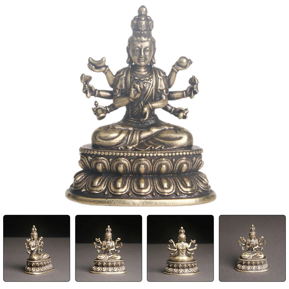 

Латунная Статуэтка Гуаньинь, статуэтка Гуаньинь, статуэтка, Золотая Статуэтка