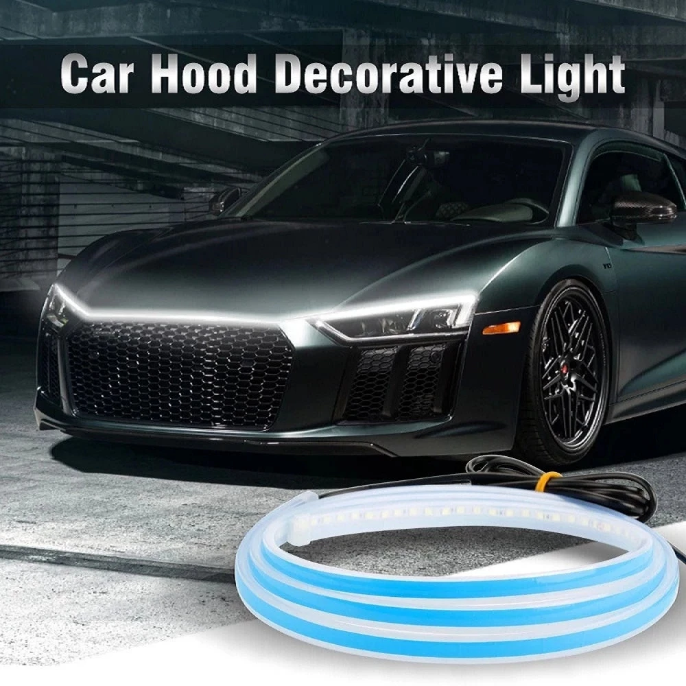

Car Hood Light Bar Auto Daytime Running Lights LED Car Engine Light Bar Atmosphere Light Bar Decoration Lamp Guide Strip 12V