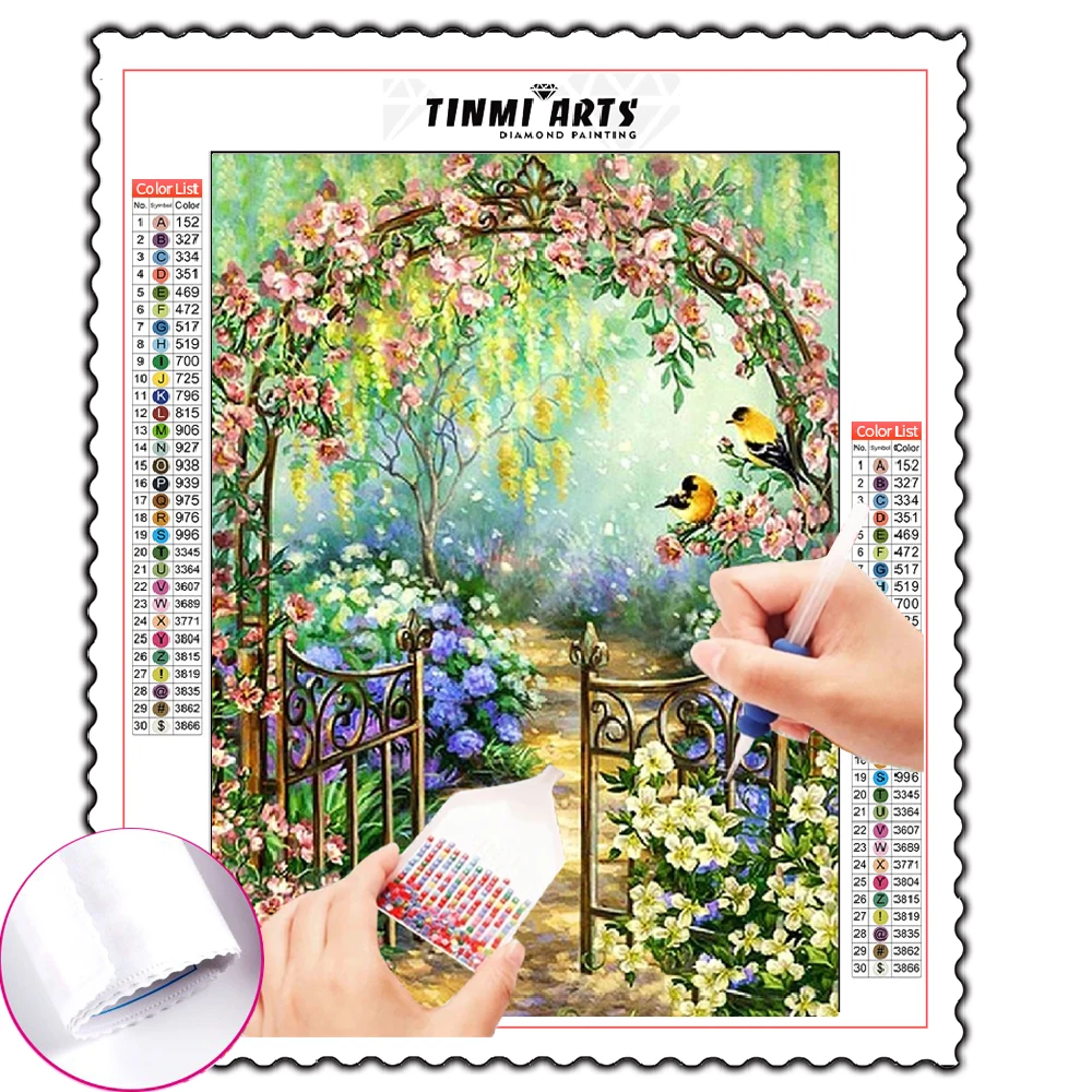 

5D DIY Diamond Painting Kits Garden Landscape Full Round With AB Drill Embroidery Mosaic Art Picture of Rhinestones Decor Gift