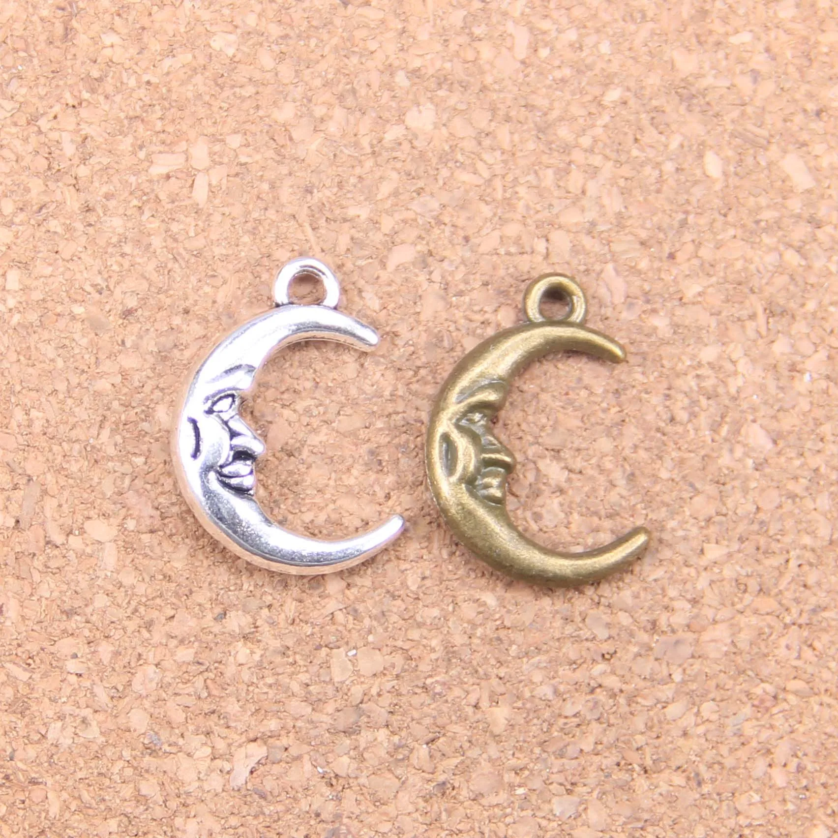 

62pcs Charms moon face 21x15mm Antique Pendants,Vintage Tibetan Silver Jewelry,DIY for bracelet necklace