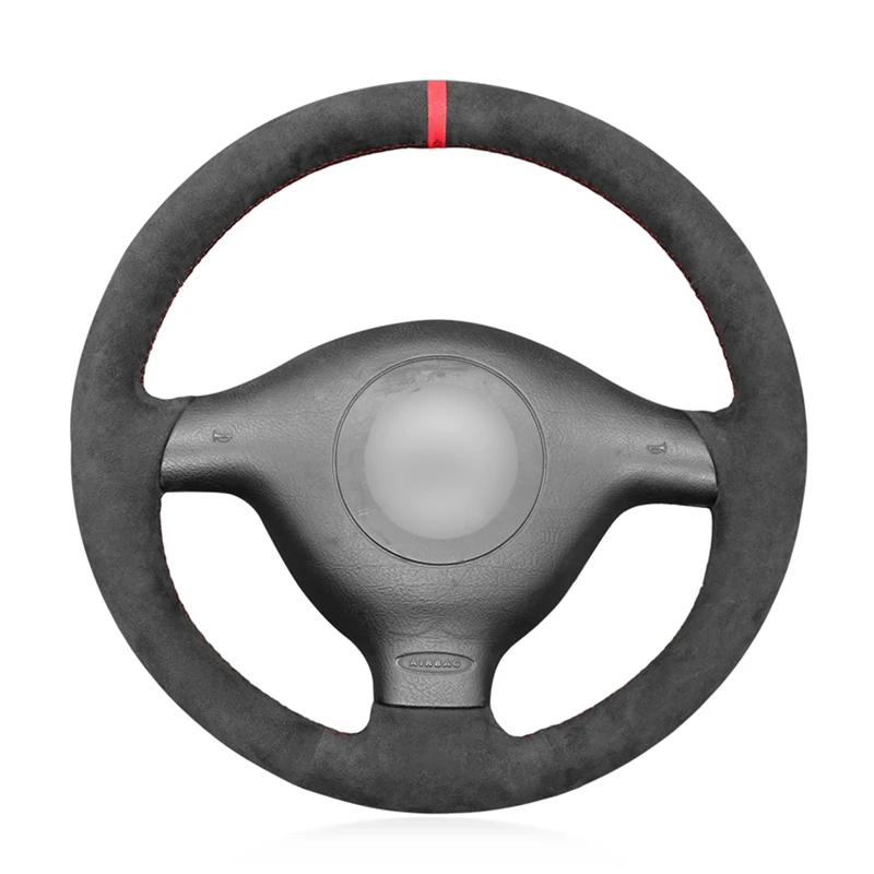 Black Suede DIY Car Steering Wheel Cover for Seat Leon MK1 Volkswagen VW Golf 4 IV Passat B5 Variant Polo Skoda Fabia 1
