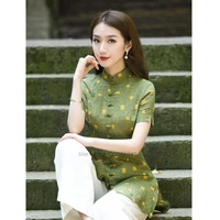 2022 chinese hanfu shirt vintage chinese clothing top retro flower print hanfu top elegant oriental tang suit chinese blouse